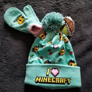 Minecraft Bee Kid's Hat & Glove Set (Beanie / Toque)